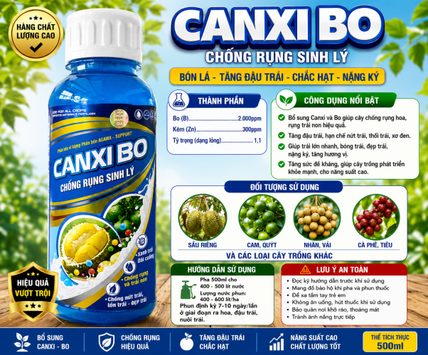 CANXI BO – Ngăn rụng sinh lý, chắc trái – tăng năng suất!