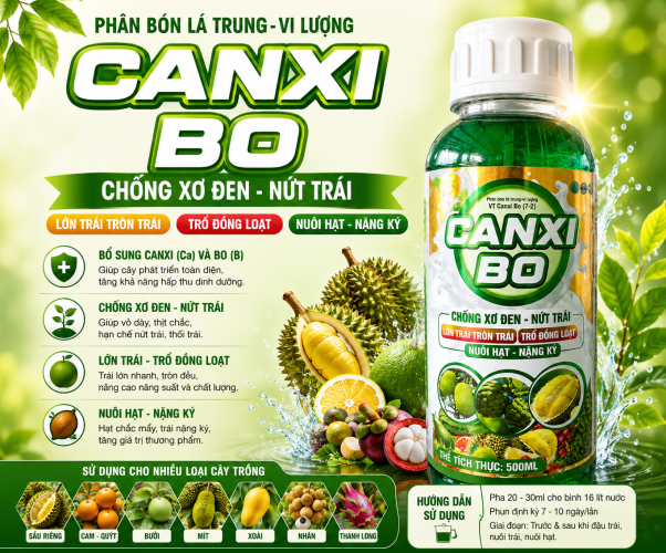🎯 CANXI BO – Chống Xơ Đen, Nứt Trái – Nuôi Hạt